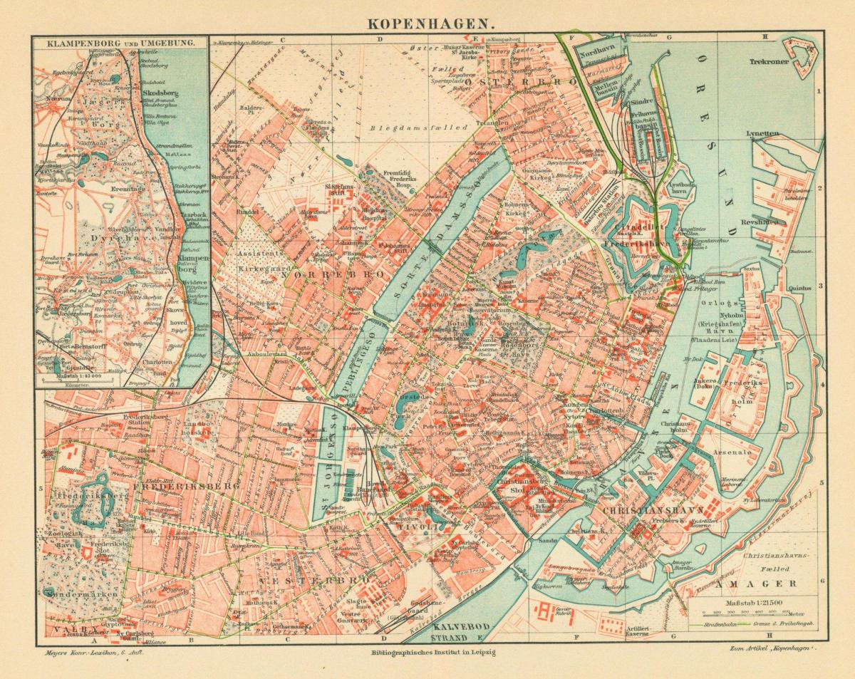 Mappa storica di Copenaghen