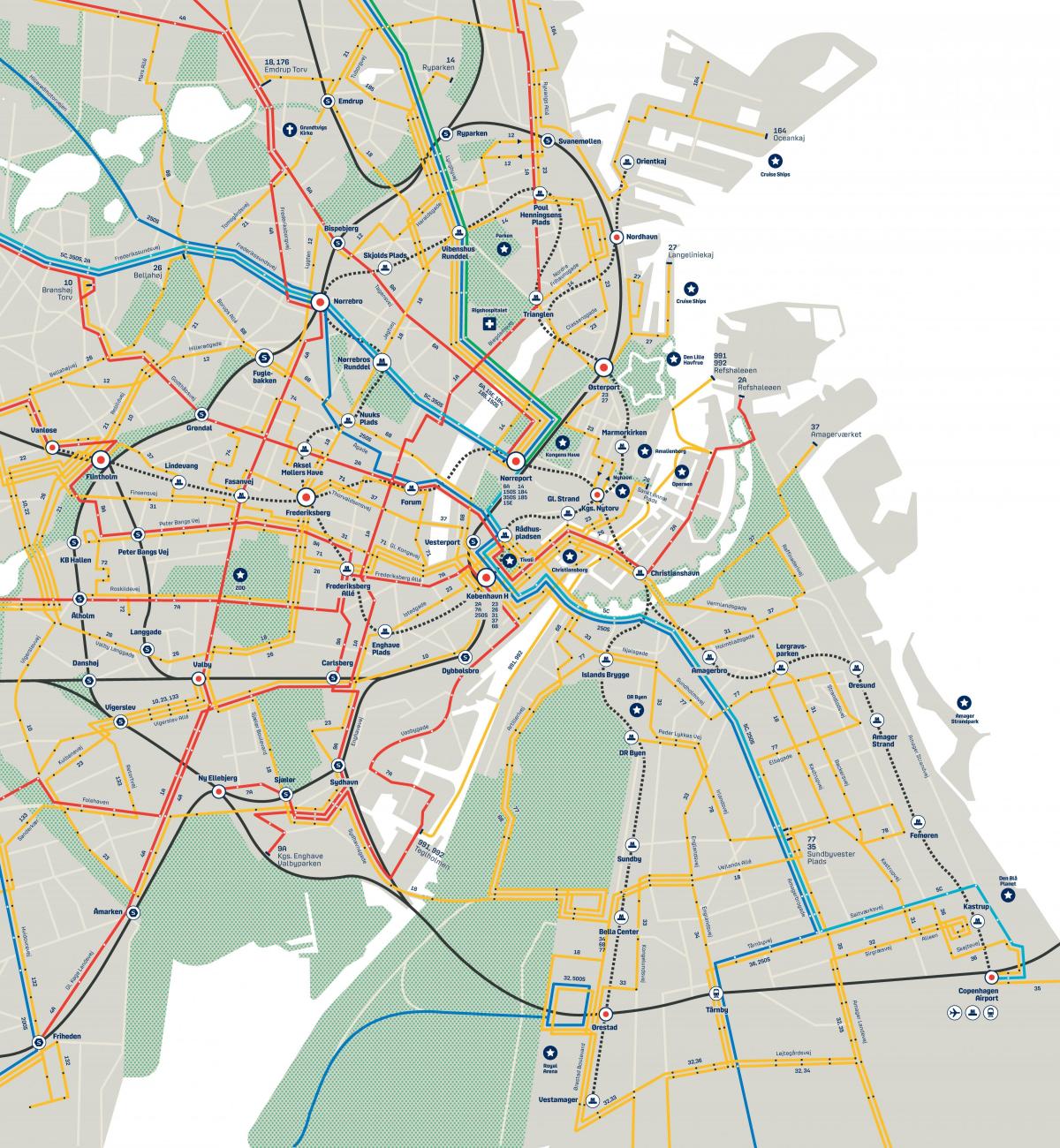 Mappa della stazione degli autobus di Copenaghen