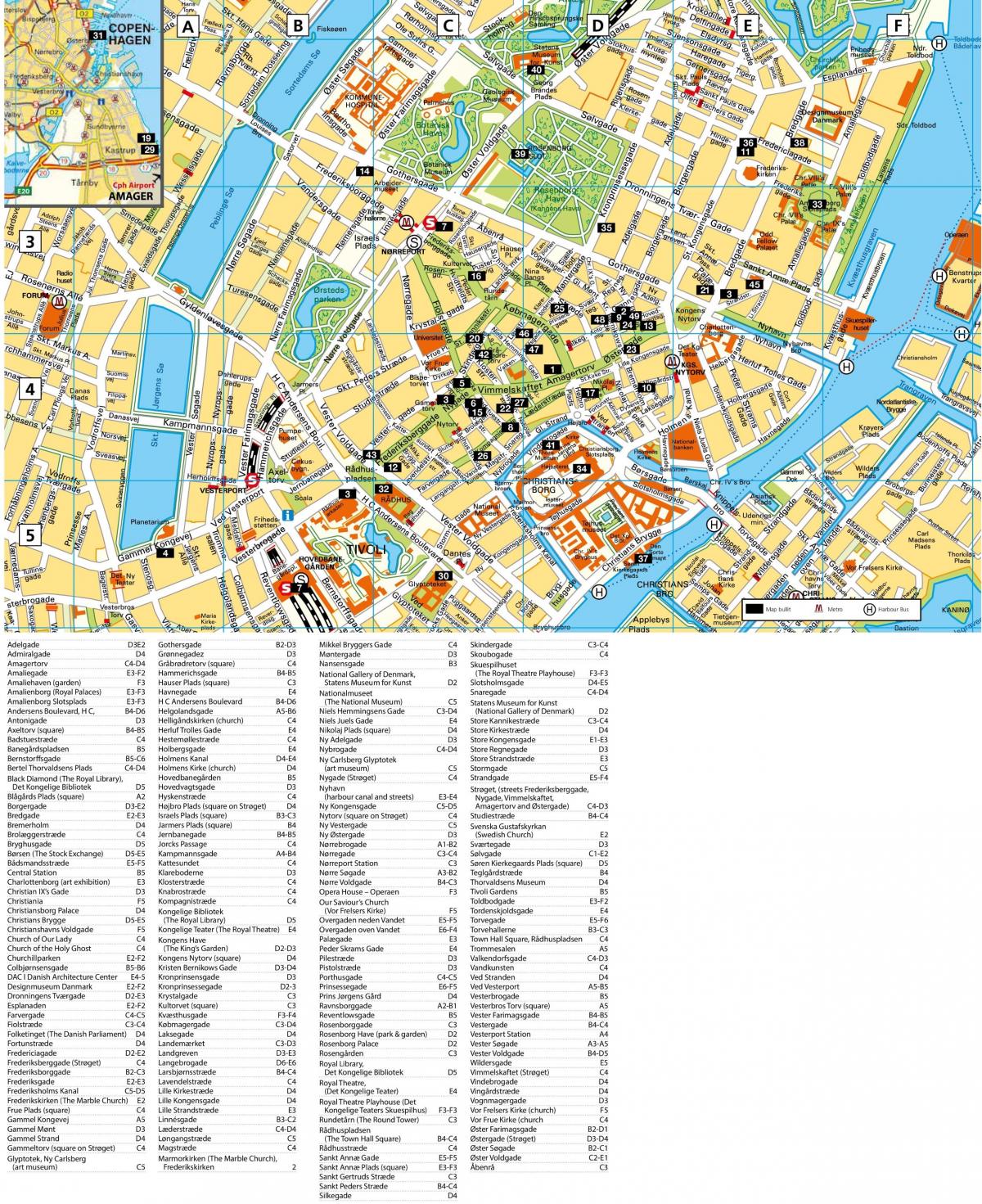 Mappa delle strade di Copenaghen