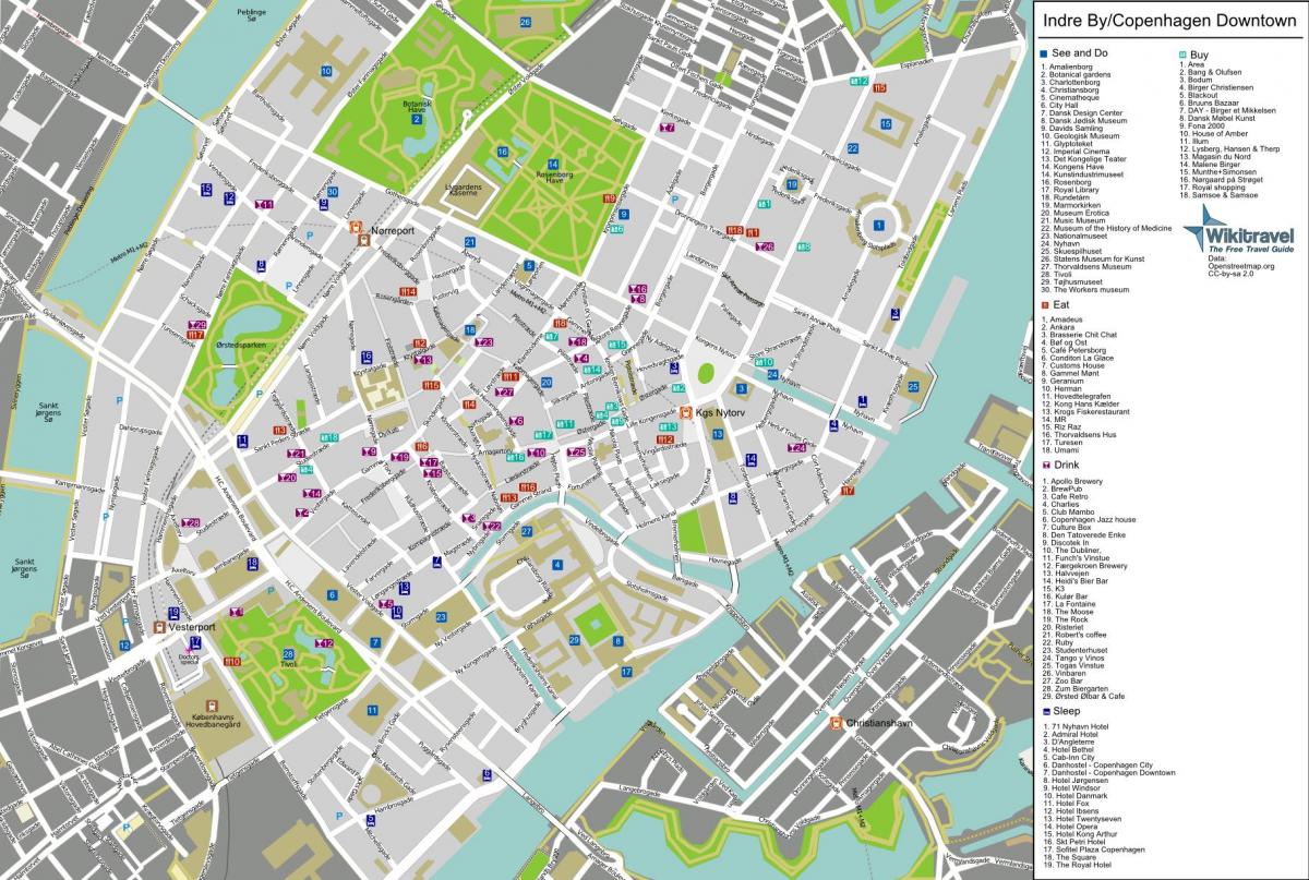 Mappa turistica di Copenaghen